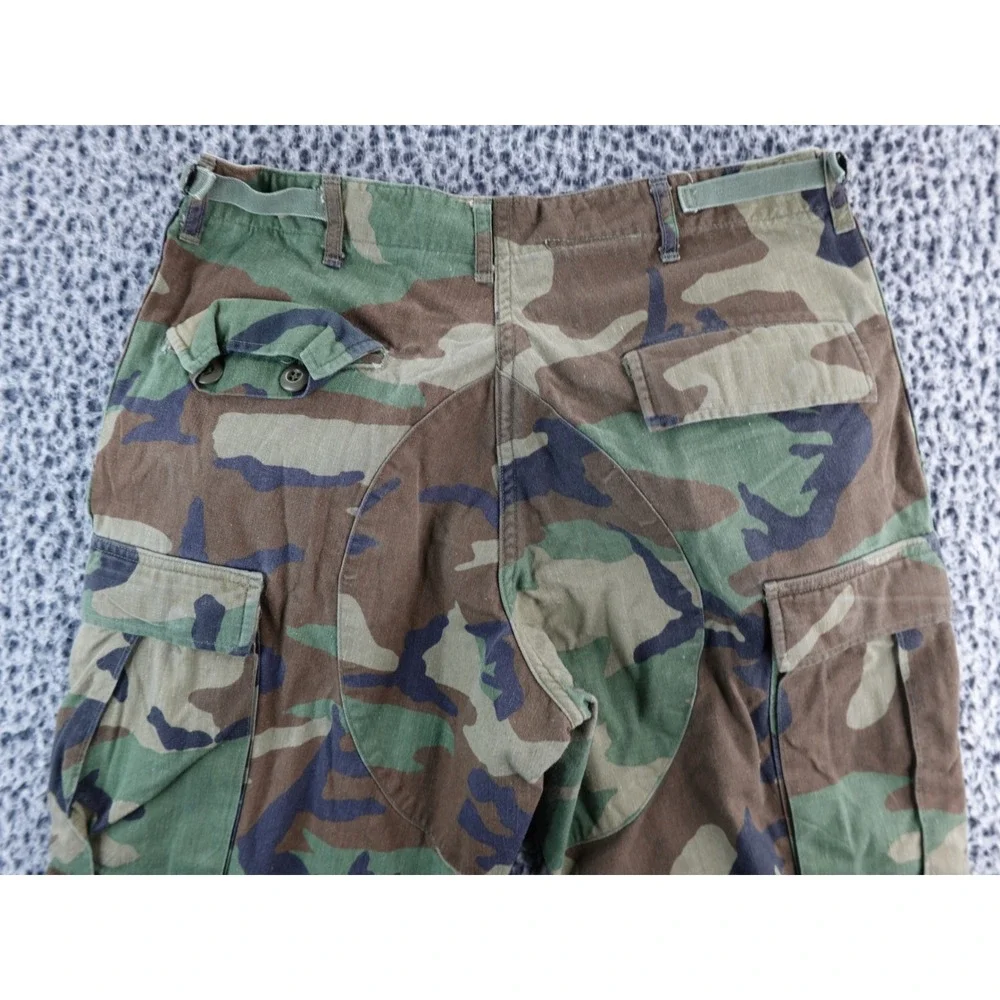 Vintage Woodland Camo Cargo Pants Military‎ Style Utility Trousers Med Regular